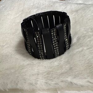 Black Stretch Bracelet featuring Rhinestone Accents Lead & Nickel Free